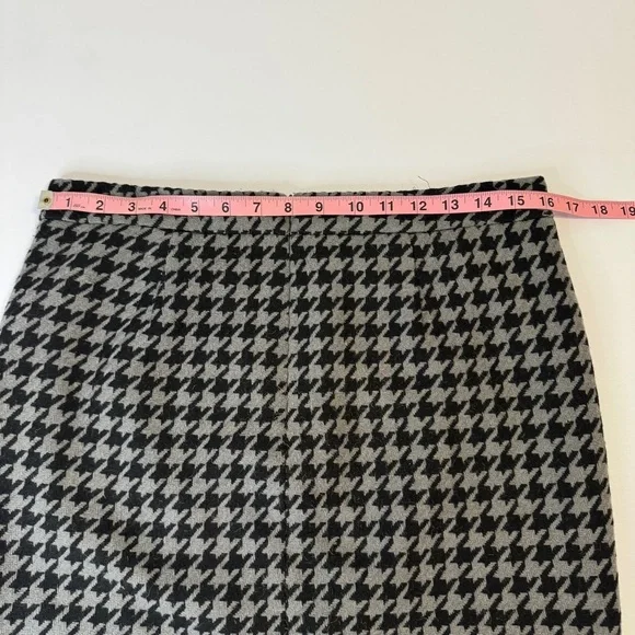 J.Crew Women's Houndstooth Wool Blend Mini Skirt Size 6 Preppy Y2K - Picture 5 of 9